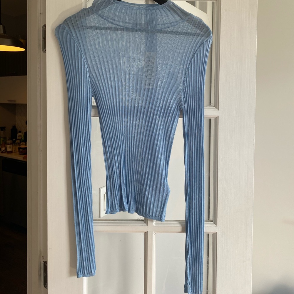 Sheer Mock-Neck Top - Picture 3 of 7